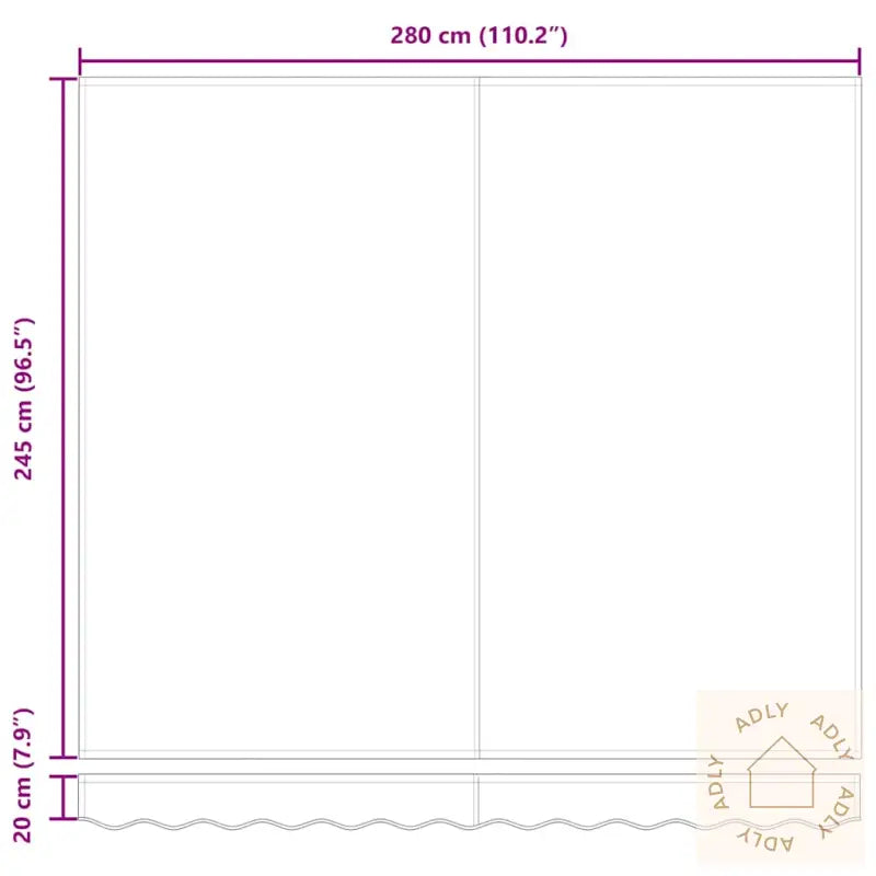 Manuell Uttrekkbar Markise Burgunder 300X250 Cm