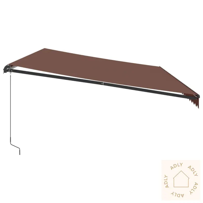 Manuell Uttrekkbar Markise Med Led Brun 600X350 Cm