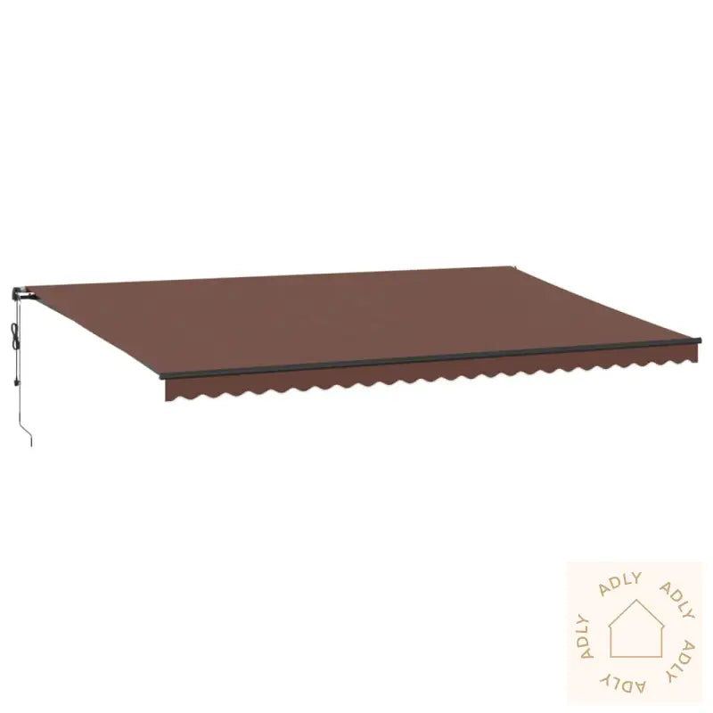 Automatisk Uttrekkbar Markise Med Led Brun 600X350 Cm