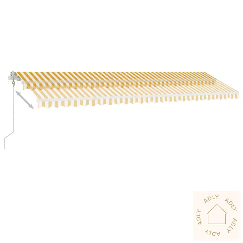 Automatisk Markise Med Vindsensor Og Led 600X350 Cm Gul Og Hvit