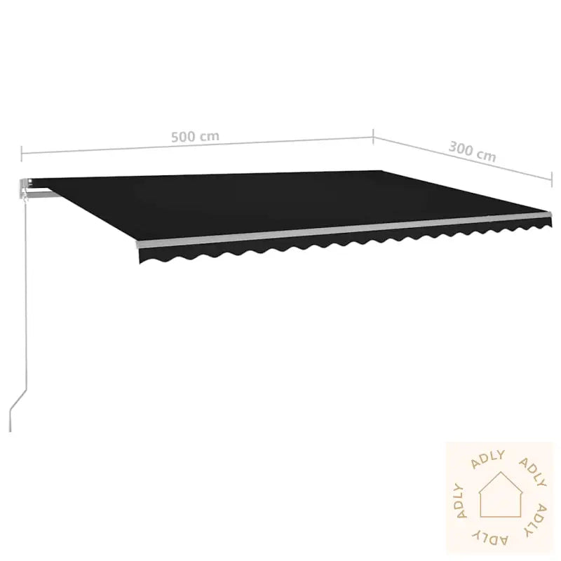 Automatisk Uttrekkbar Markise Med Stolper 5X3 M Antrasitt