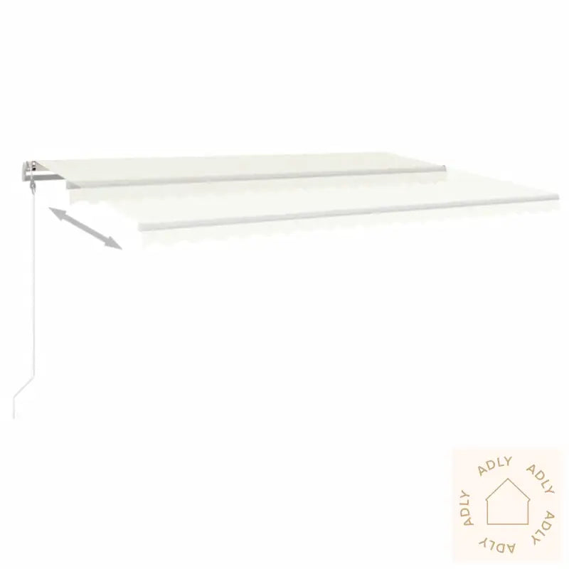 Automatisk Markise Med Vindsensor Og Led 500X350 Cm Kremhvit