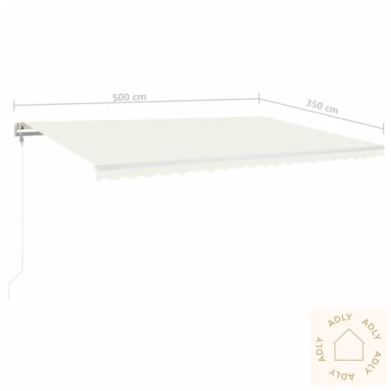 Automatisk Markise Med Vindsensor Og Led 500X350 Cm Kremhvit