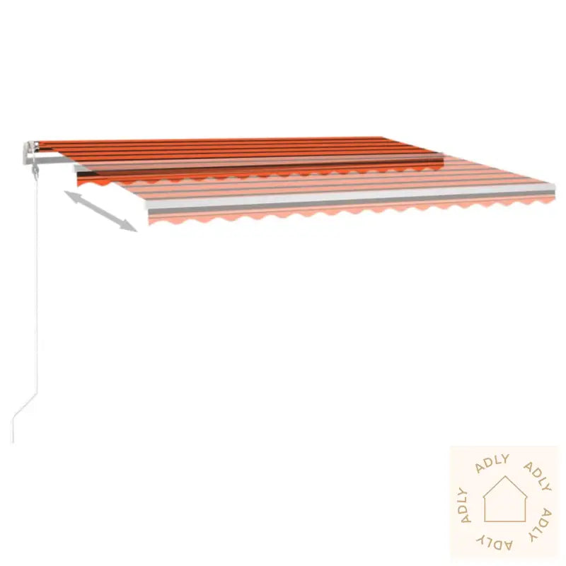 Automatisk Markise Med Vindsensor Og Led 450X300Cm Oransje/Brun