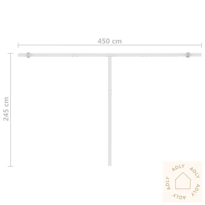 Frittstående Automatisk Markise 400X300Cm Blå Og Hvit