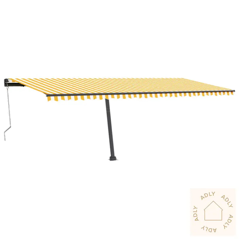 Automatisk Markise Med Vindsensor Og Led 600X300 Cm Gul/Hvit