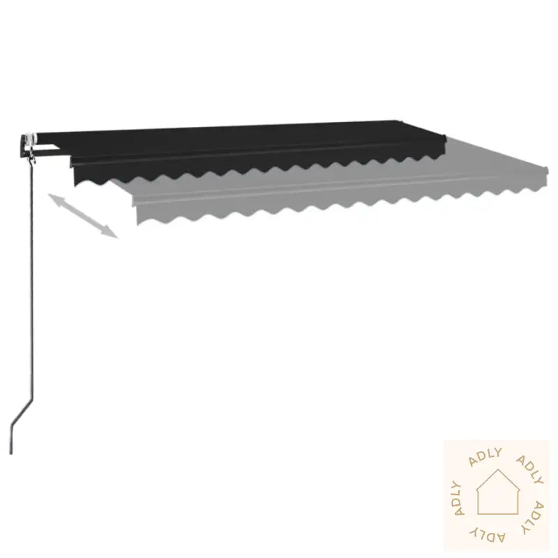 Automatisk Markise Med Vindsensor Og Led 450X350 Cm Antrasitt