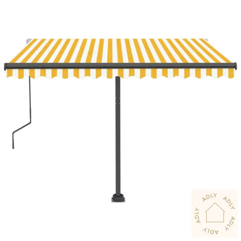 Frittstående Automatisk Markise 300X250 Cm Gul Og Hvit