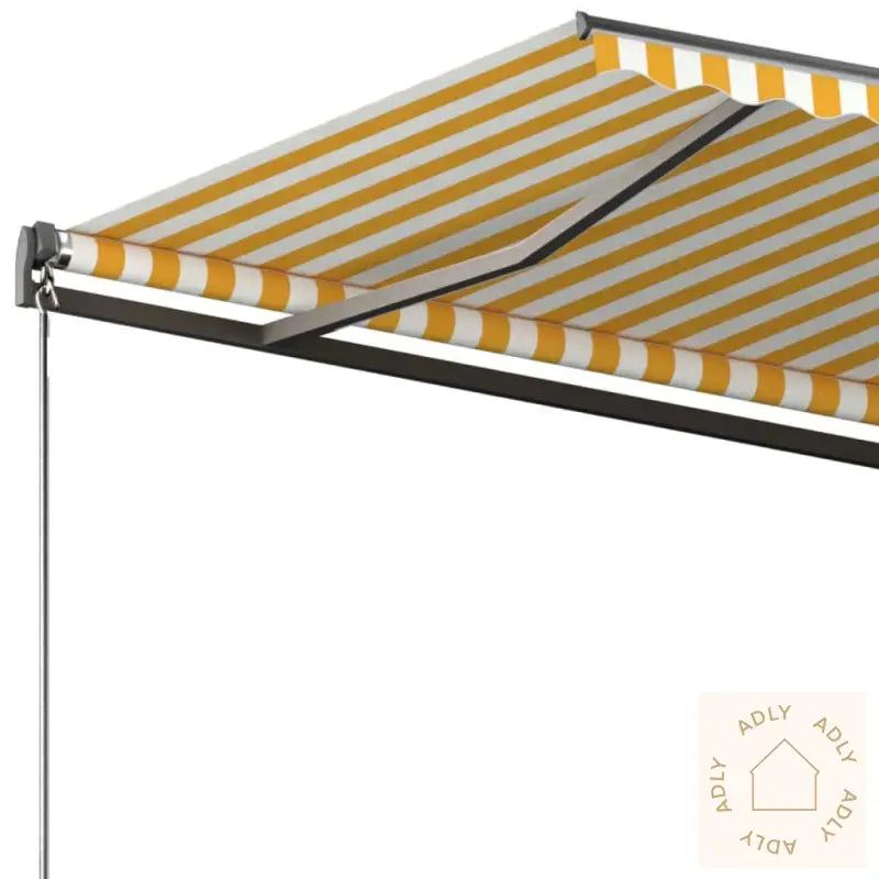 Frittstående Automatisk Markise 300X250 Cm Gul Og Hvit