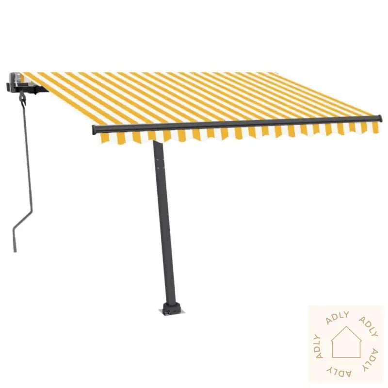 Frittstående Automatisk Markise 300X250 Cm Gul Og Hvit