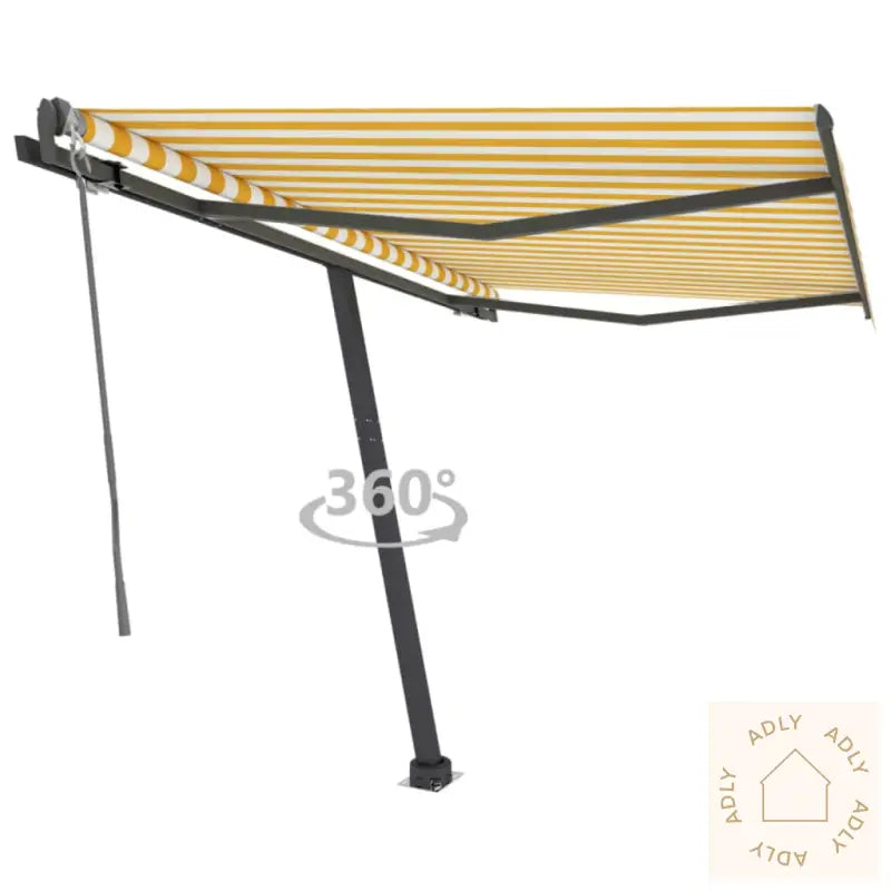 Frittstående Automatisk Markise 300X250 Cm Gul Og Hvit