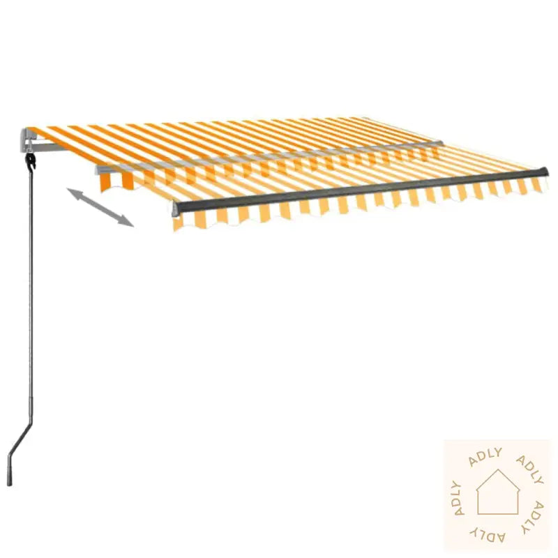 Frittstående Automatisk Markise 300X250 Cm Gul Og Hvit