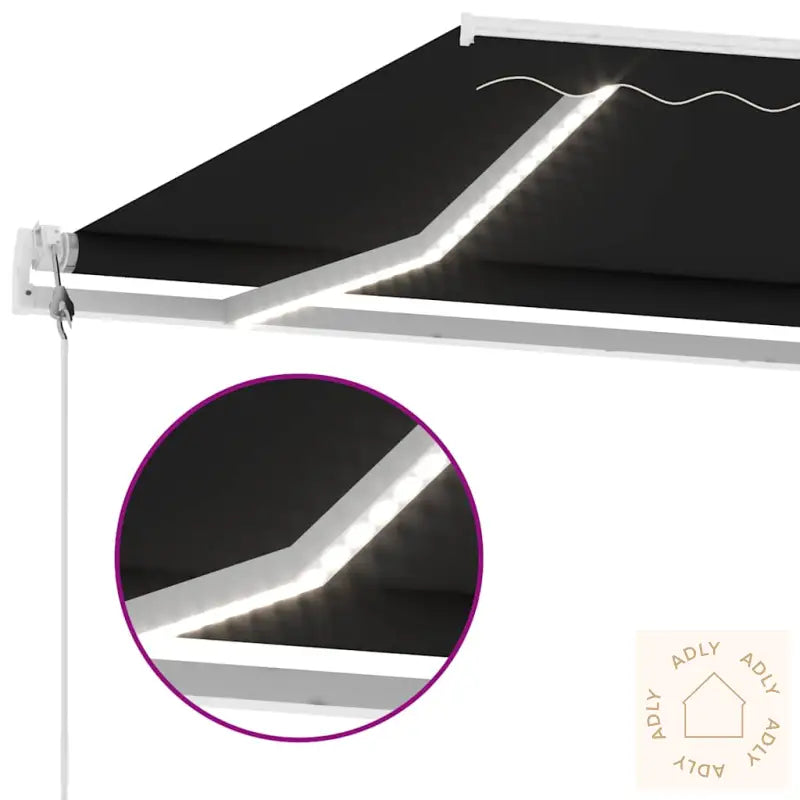 Automatisk Markise Med Vindsensor Og Led 450X300 Cm Antrasitt