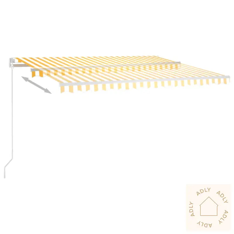 Automatisk Markise Med Vindsensor Og Led 4,5X3 M Gul Og Hvit