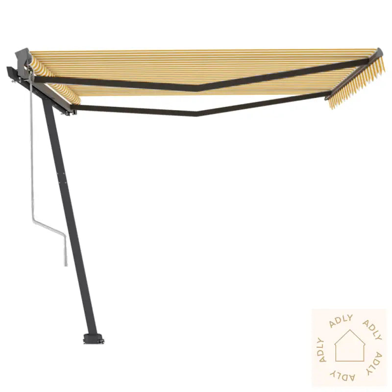 Frittstående Automatisk Markise 400X350 Cm Gul/Hvit