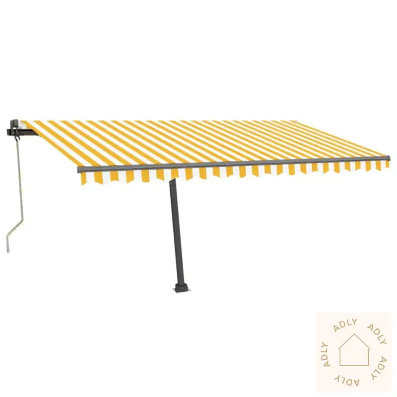 Frittstående Automatisk Markise 400X350 Cm Gul/Hvit