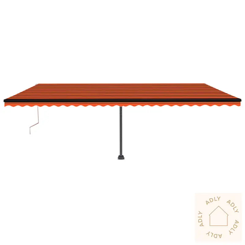 Automatisk Markise Med Vindsensor Og Led 600X350Cm Oransje/Brun