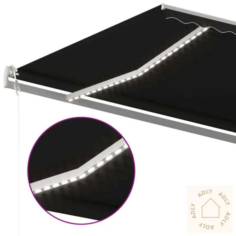 Automatisk Markise Med Vindsensor Og Led 500X350 Cm Antrasitt