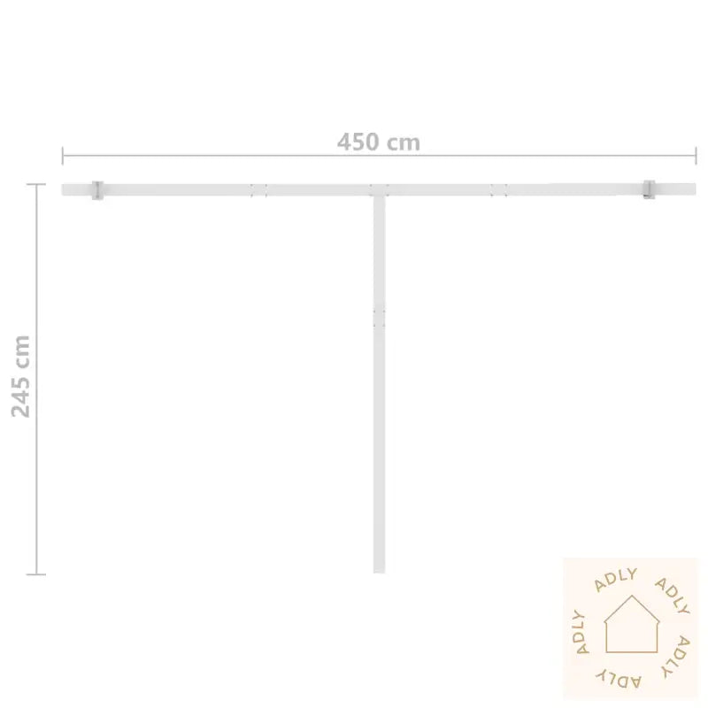 Automatisk Markise Med Vindsensor Og Led 450X300 Cm Gul Og Hvit