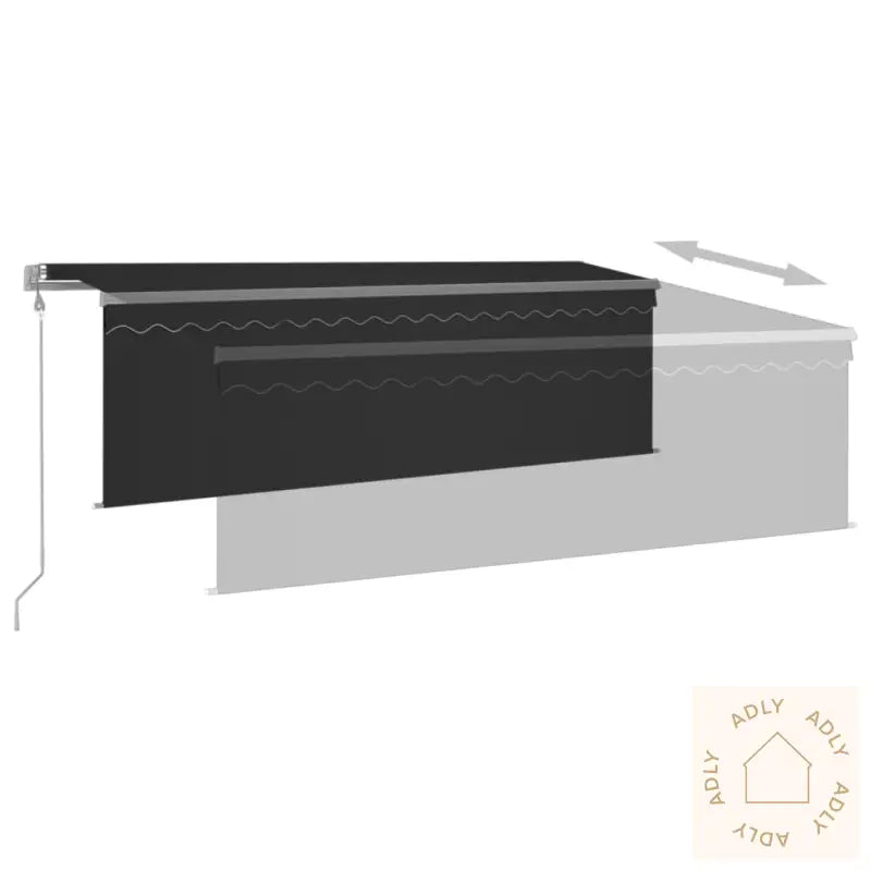 Automatisk Markise Rullegardin Led Vindsensor 4,5X3 M Antrasitt