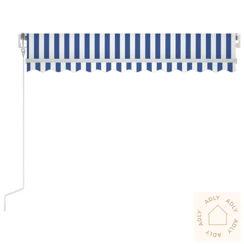Automatisk Uttrekkbar Markise 300X250 Cm Blå Og Hvit