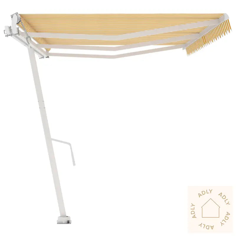 Frittstående Automatisk Markise 600X350 Cm Gul Og Hvit