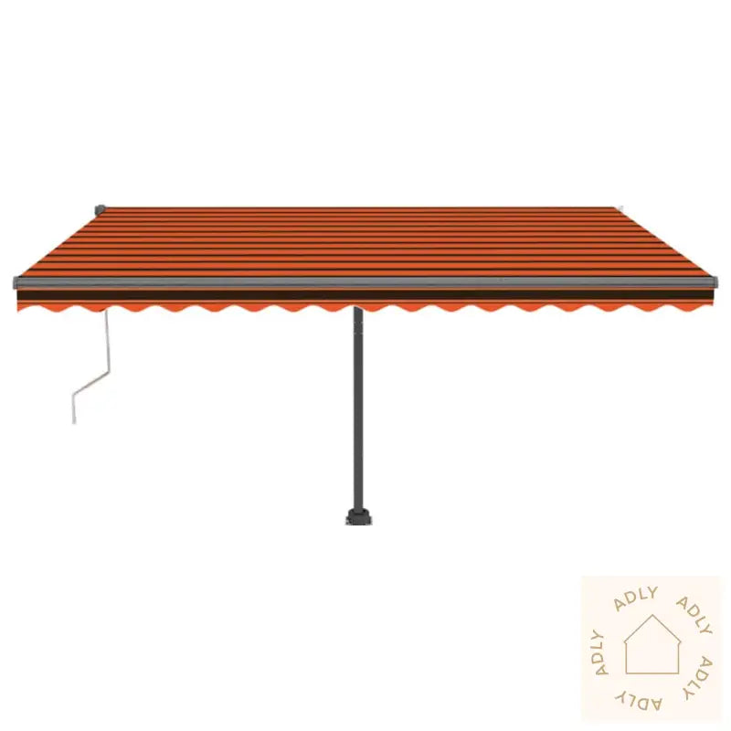 Automatisk Markise Med Vindsensor Og Led 450X300Cm Oransje/Brun