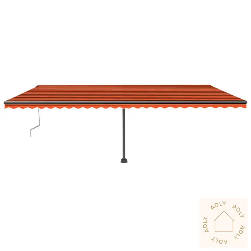 Automatisk Markise Med Vindsensor Og Led 600X300Cm Oransje/Brun