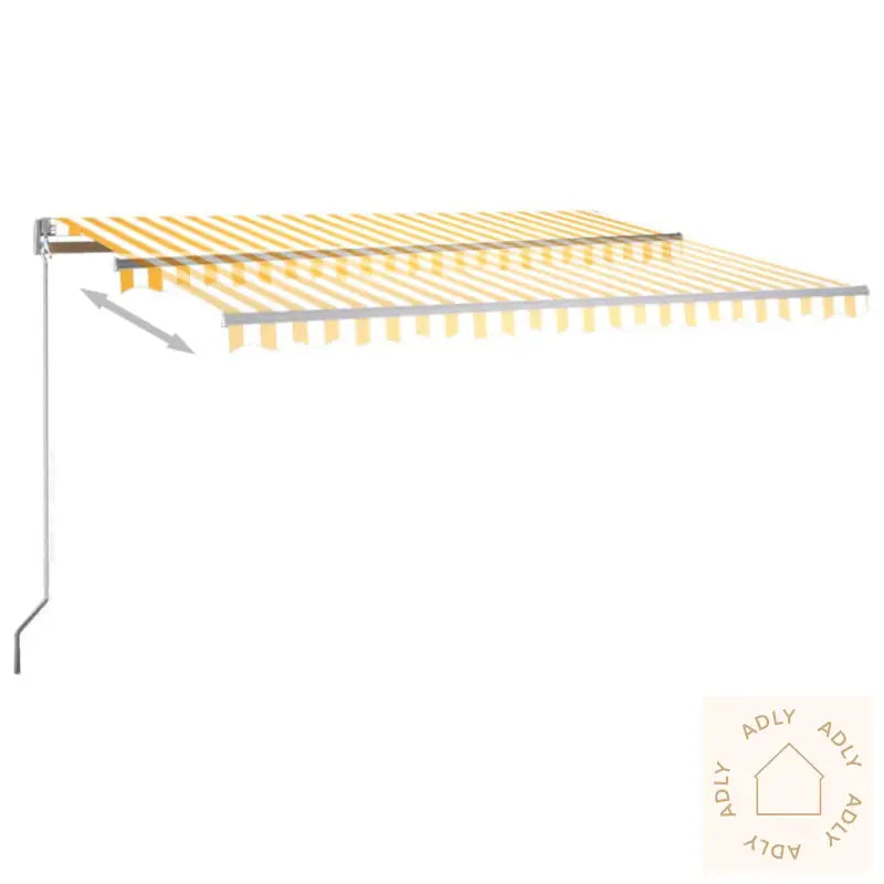 Automatisk Markise Med Vindsensor Og Led 450X300 Cm Gul/Hvit