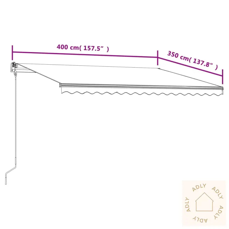 Automatisk Uttrekkbar Markise 400X350 Cm Blå Og Hvit
