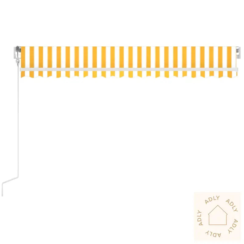 Automatisk Markise Med Vindsensor Og Led 400X300 Cm Gul/Hvit
