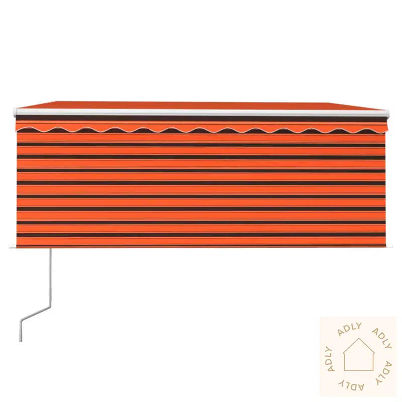 Automatisk Uttrekkbar Markise Rullegardin 3,5X2,5M Oransje&Brun