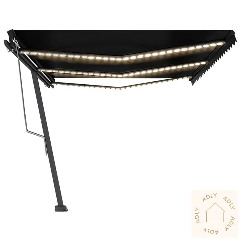 Automatisk Markise Med Vindsensor Og Led 600X350 Cm Antrasitt