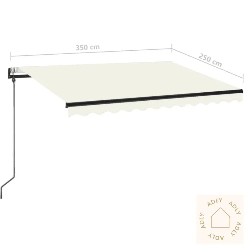 Automatisk Uttrekkbar Markise 350X250 Cm Kremhvit