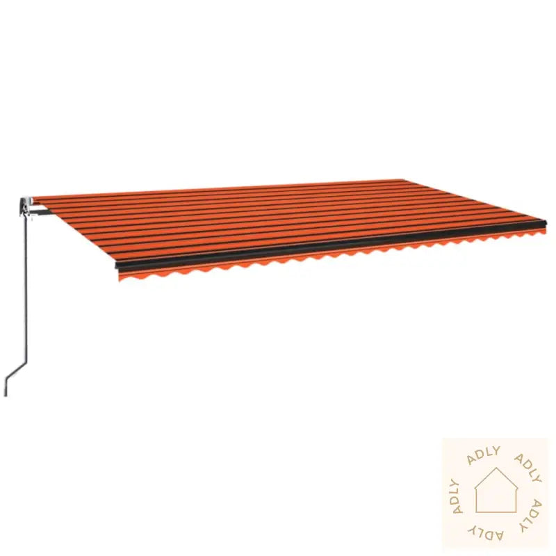 Automatisk Uttrekkbar Markise 600X350 Cm Oransje Og Brun