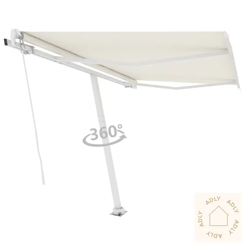 Frittstående Automatisk Markise 300X250 Cm Kremhvit