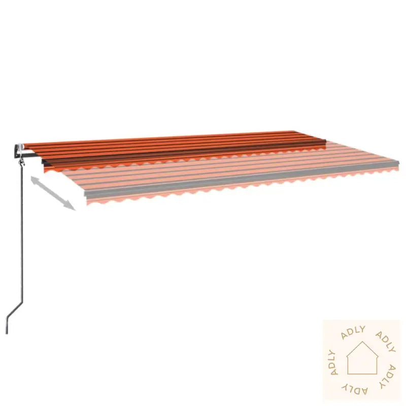 Automatisk Uttrekkbar Markise 600X350 Cm Oransje Og Brun