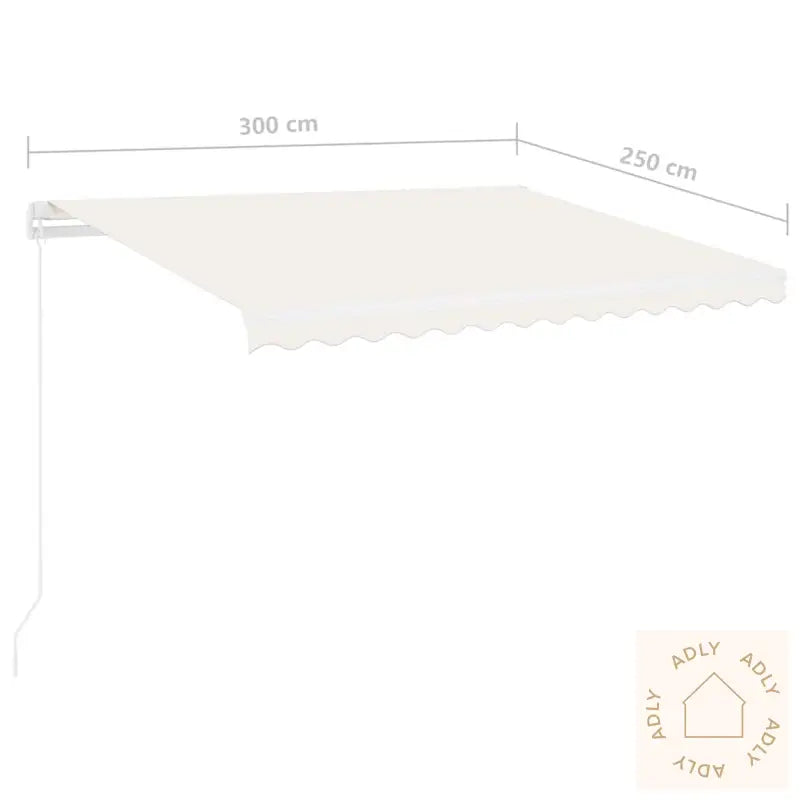 Frittstående Automatisk Markise 300X250 Cm Kremhvit