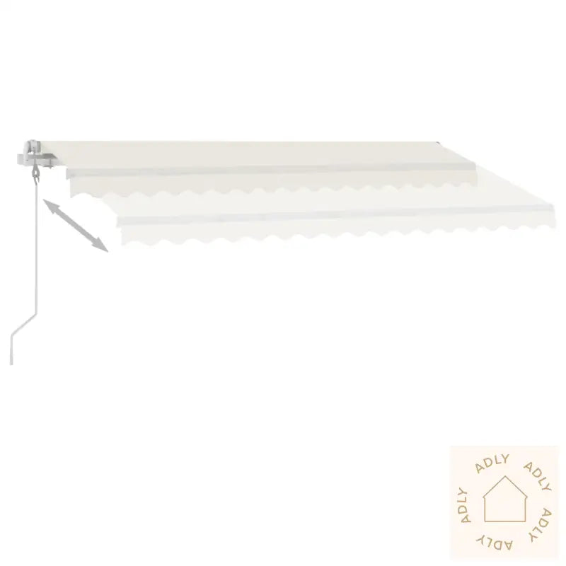 Automatisk Markise Med Vindsensor Og Led 400X350 Cm Kremhvit