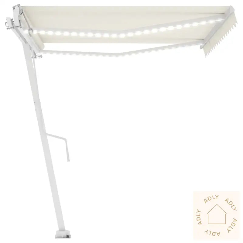 Automatisk Markise Med Vindsensor Og Led 400X350 Cm Kremhvit
