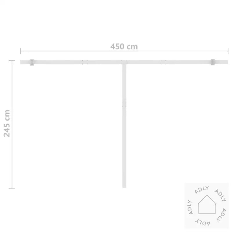 Automatisk Markise Med Vindsensor Og Led 400X350 Cm Kremhvit