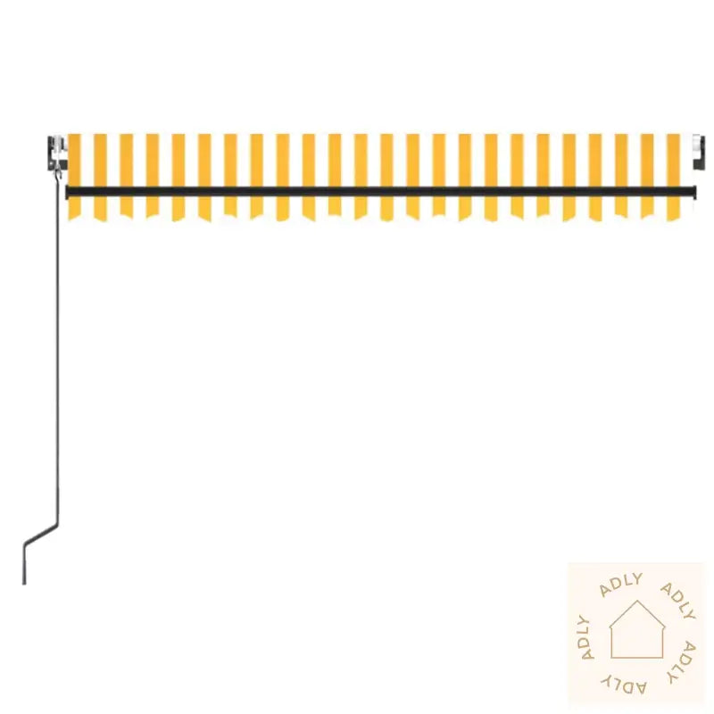Automatisk Markise Med Vindsensor Og Led 450X350 Cm Gul/Hvit