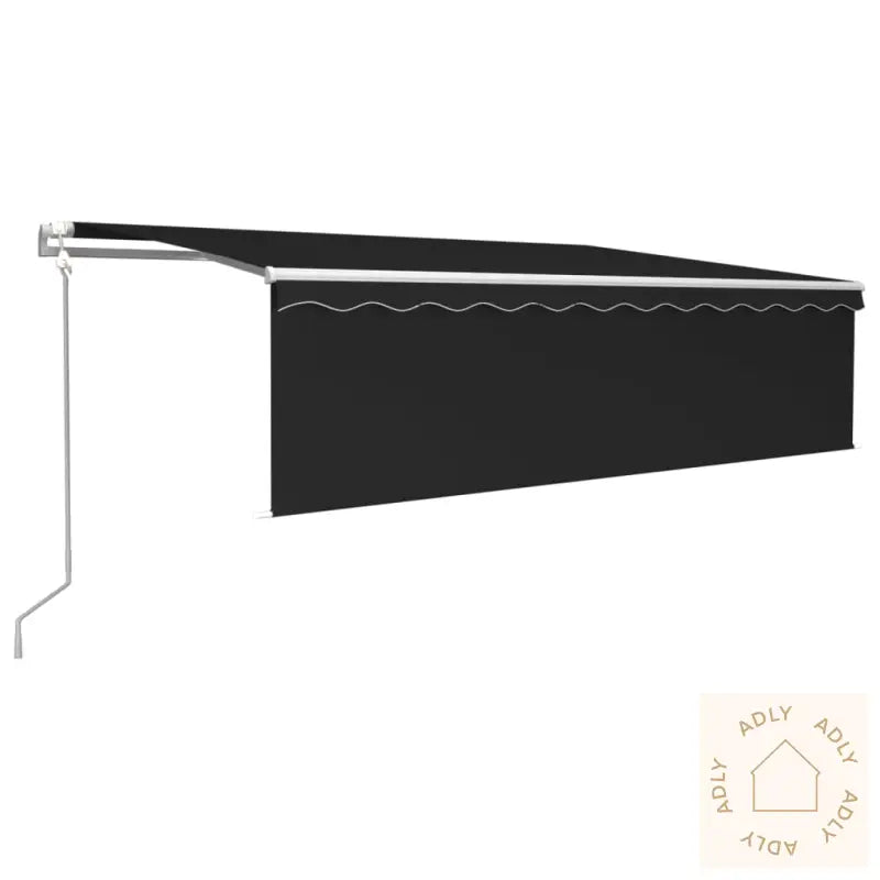 Automatisk Uttrekkbar Markise Med Rullegardin 5X3 M Antrasitt