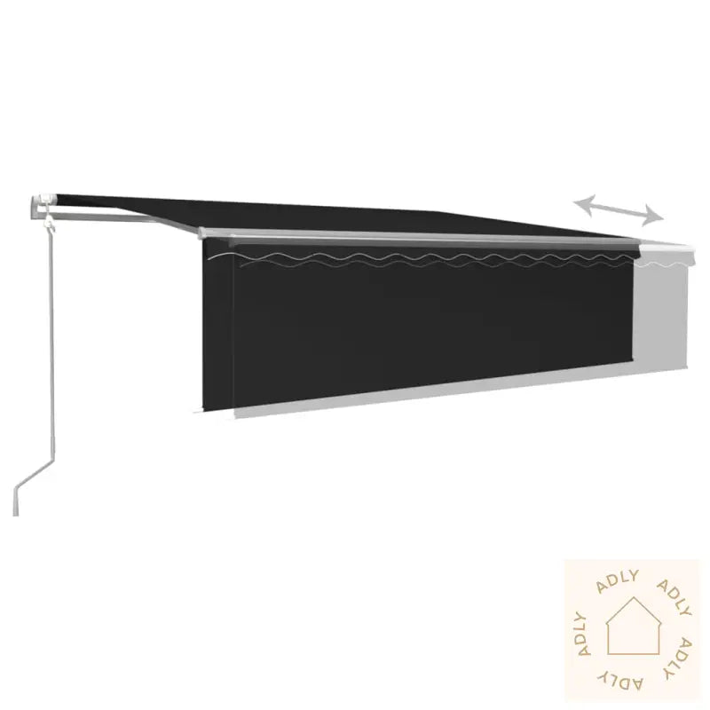 Automatisk Uttrekkbar Markise Med Rullegardin 5X3 M Antrasitt