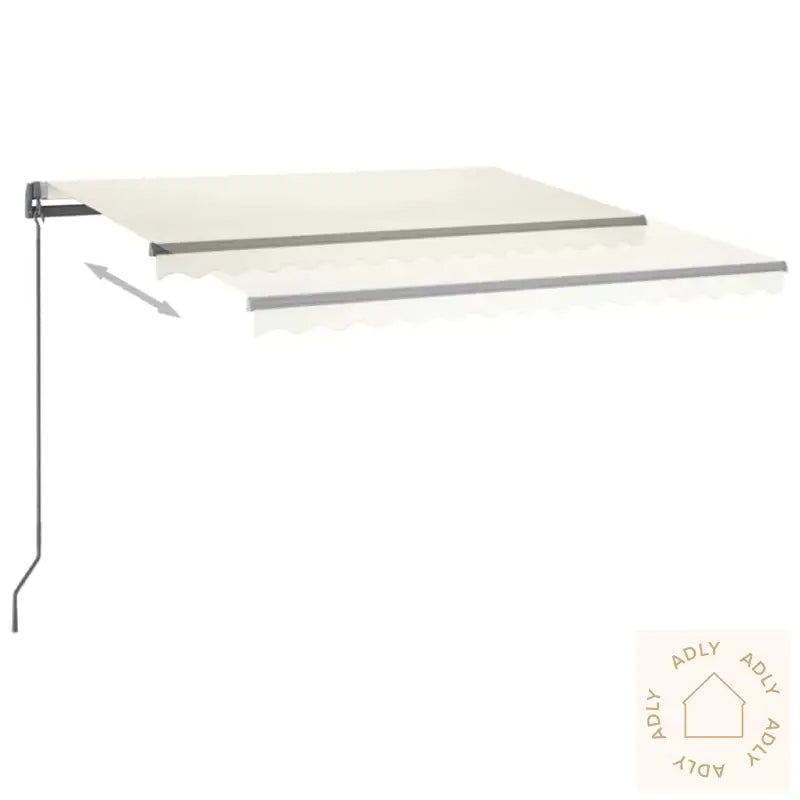 Automatisk Markise Med Vindsensor Og Led 400X300 Cm Kremhvit