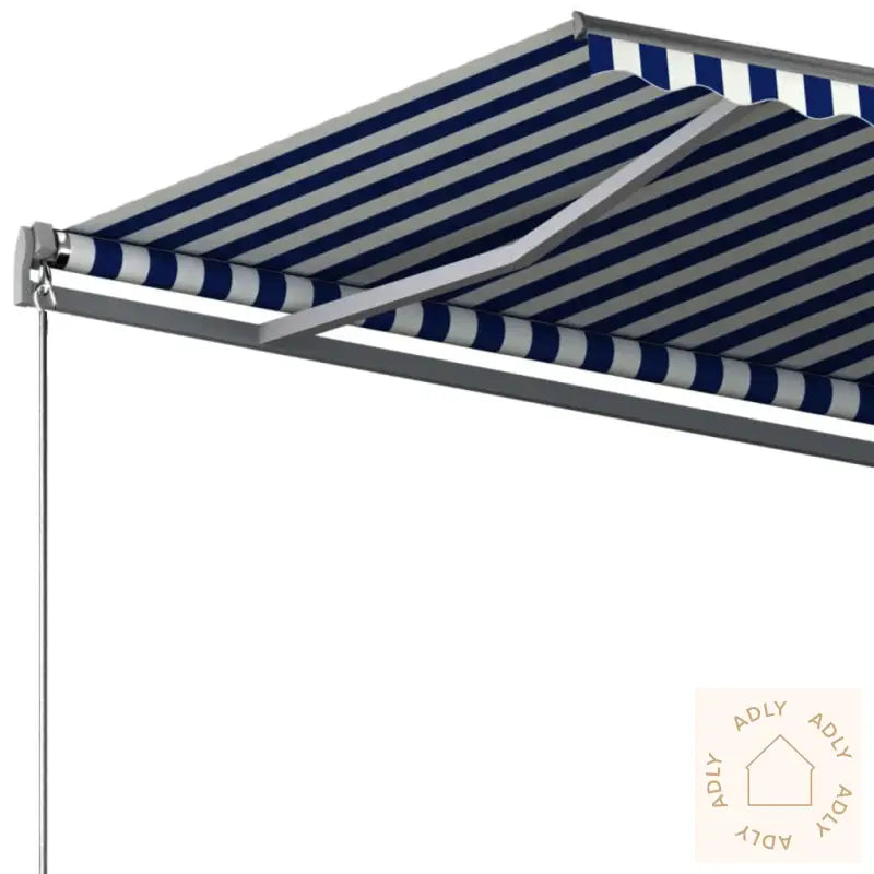 Frittstående Automatisk Markise 300X250 Cm Blå Og Hvit