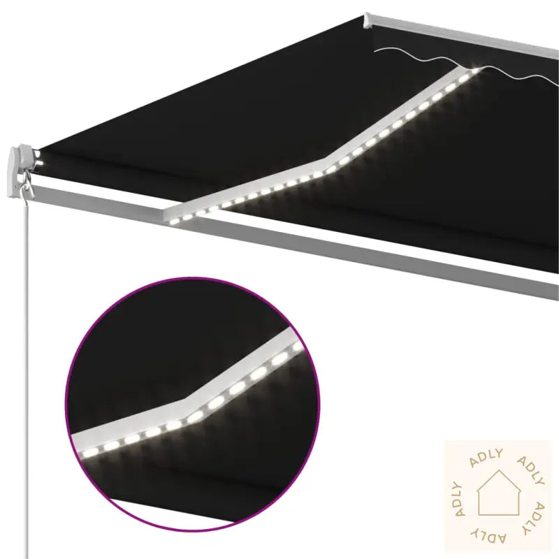 Automatisk Markise Med Vindsensor Og Led 5X3,5 M Antrasitt
