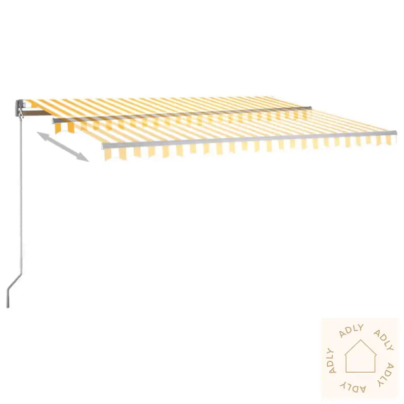 Automatisk Markise Med Vindsensor Og Led 450X350 Cm Gul/Hvit