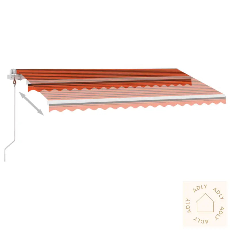 Automatisk Markise Med Vindsensor Og Led 450X300Cm Oransje Brun