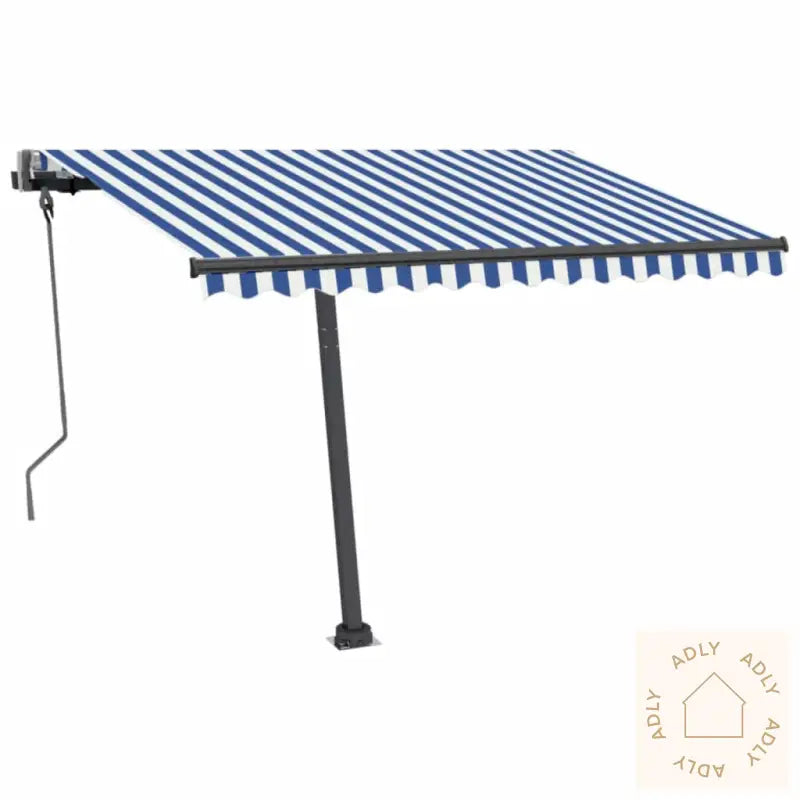Frittstående Automatisk Markise 300X250 Cm Blå Og Hvit